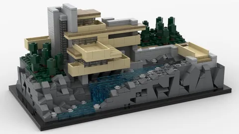 If anyone is interested in Lego this is my rendition of FLW's Falling Water [building]