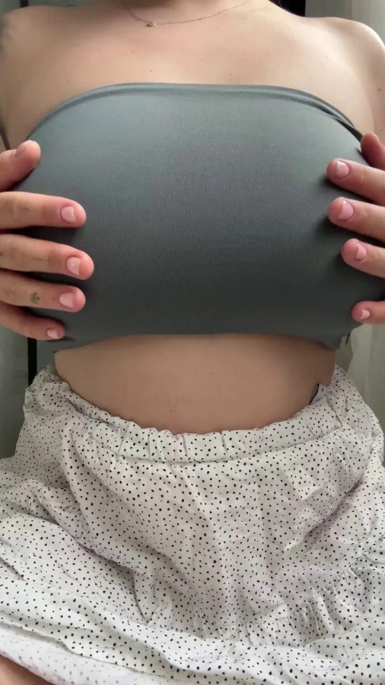 I don't wear a bra when I'm wearing my favorite tight top [drop]