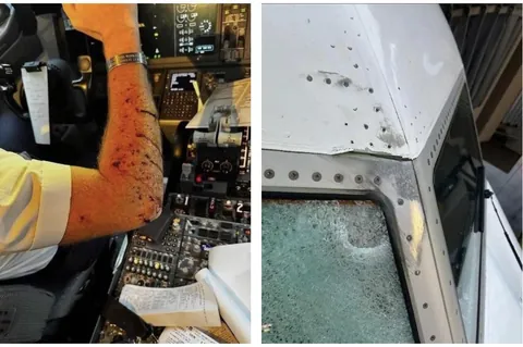 United Airlines Boeing 737 MAX hit by suspected space debris midair at 36,000 ft - the first incident of its kind in aviation history