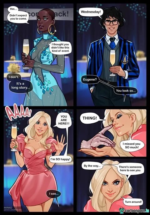 Alumni meeting: 10 years later (Wednesday , Addams Family) [Olena Minko] - Free sex comic