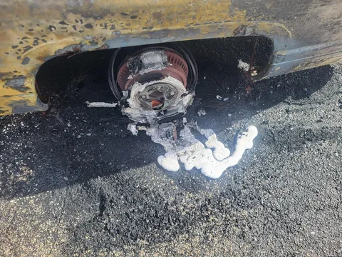 The Aluminum Wheel Liquified During This Car Fire
