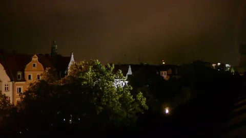 Disposal via detonation of a 550 lb/250 kg World War 2 bomb on August 28th, 2012, in Schwabing, Munich, Germany, as seen from a 980 ft/300 m distance.