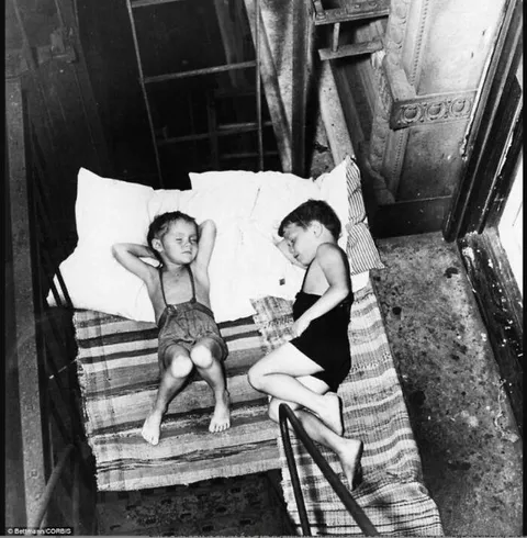 1900s Kids Staying Cool out on their Balcony on a Hot NY night