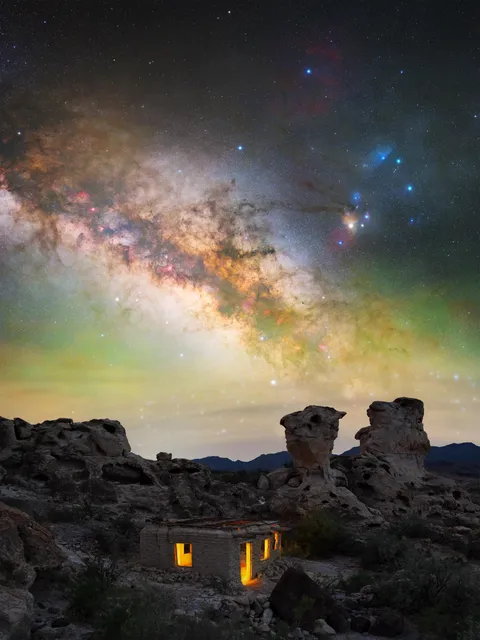 I went to the darkest place in the US to shoot this 161 megapixel image of the milky way core over an abandoned house! (Details in the caption)