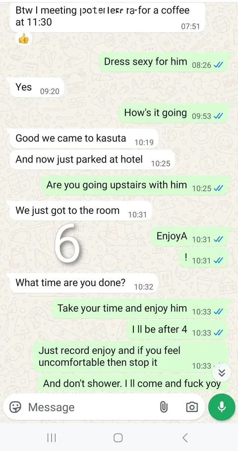 100% real text exchange from when my hotwife, peach_pl3ase, went to a Caribbean beach with a pink thong on...