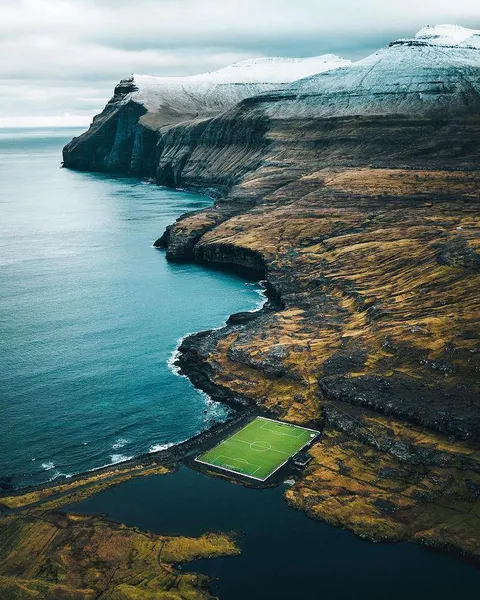 Obscure football pitches. Faroe Islands