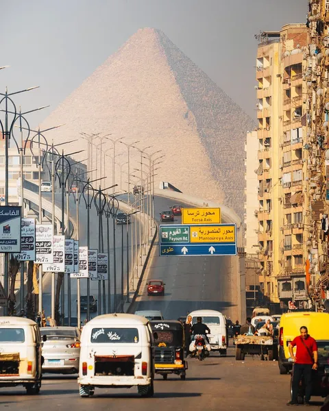 Majestic Pyramids in the background