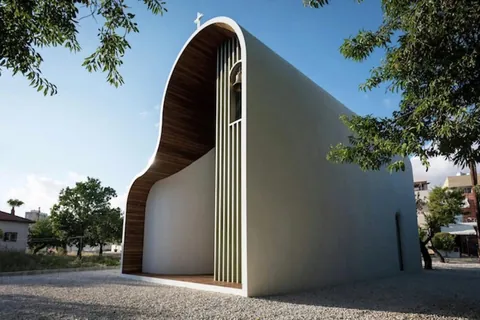 Futuristic Greek Orthodox Church by Greek architect Michail Georgiou - Paphos, Cyprus