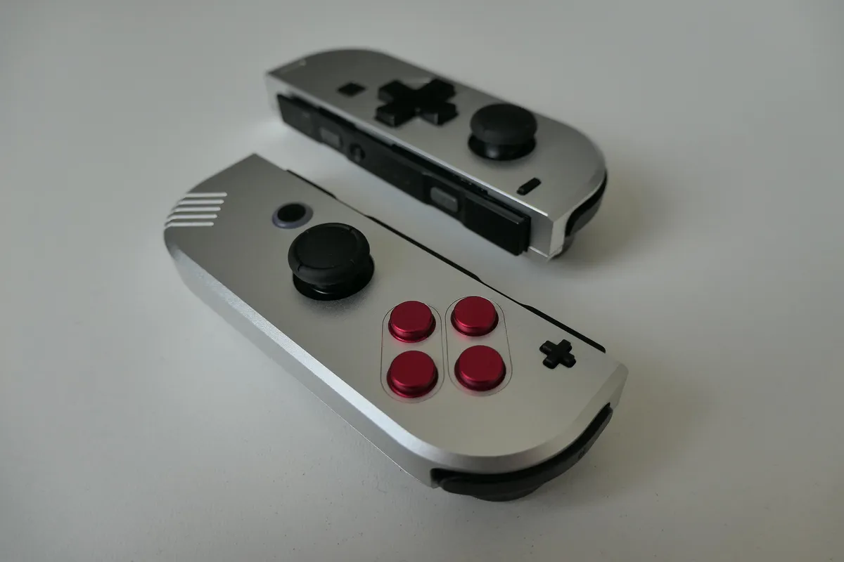 My metal joycons - got them after so many plastic ones kept cracking to bits!