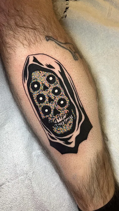 The many eyes of Skeletor done by Dentistpdx at Dental Bonez in Portland, OR