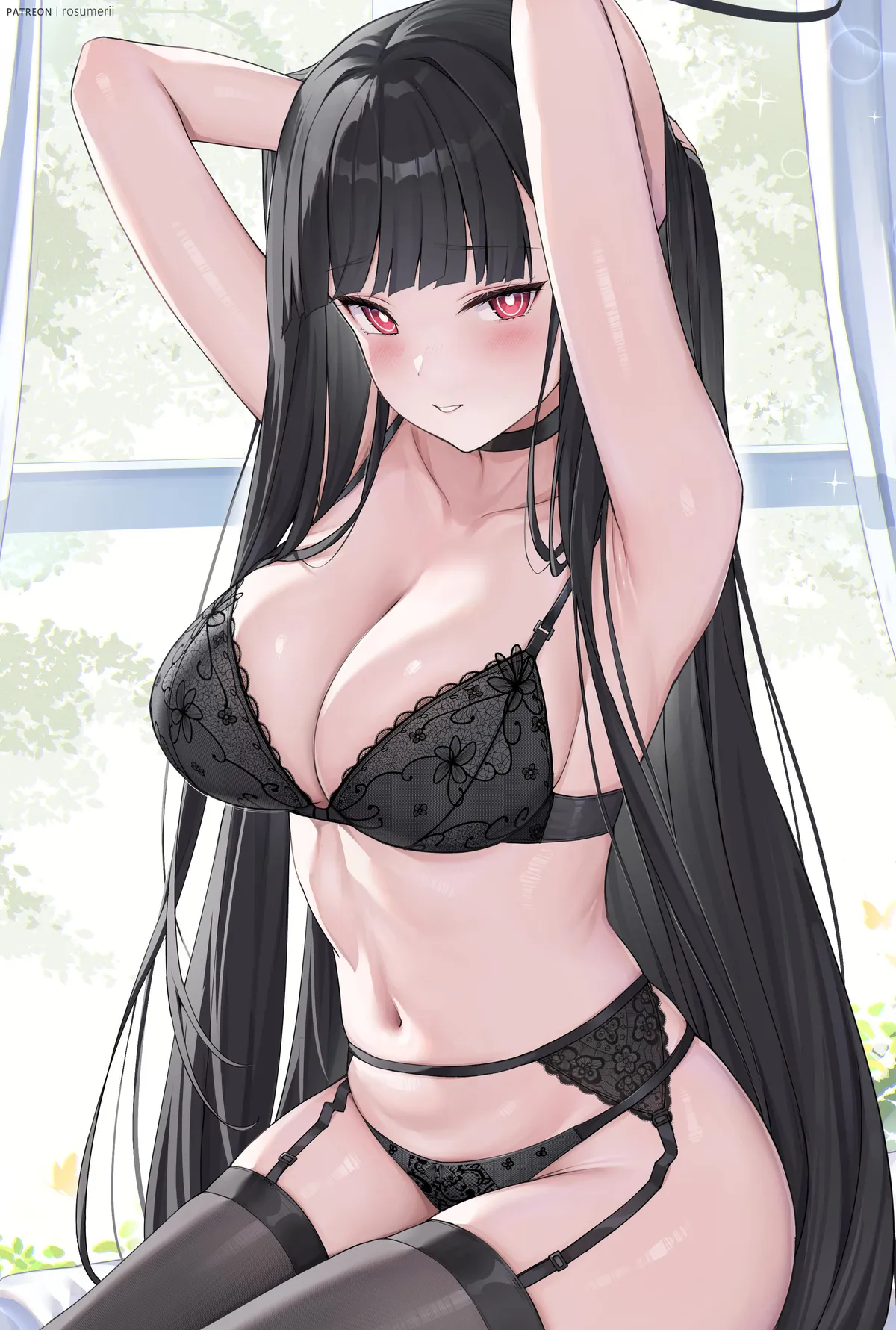 Rio in black lingerie