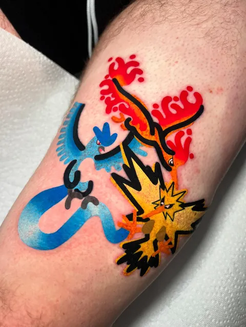 “Legendary Trio” by Mariah Baker, Lovebird Tattoo, Ozark, MO