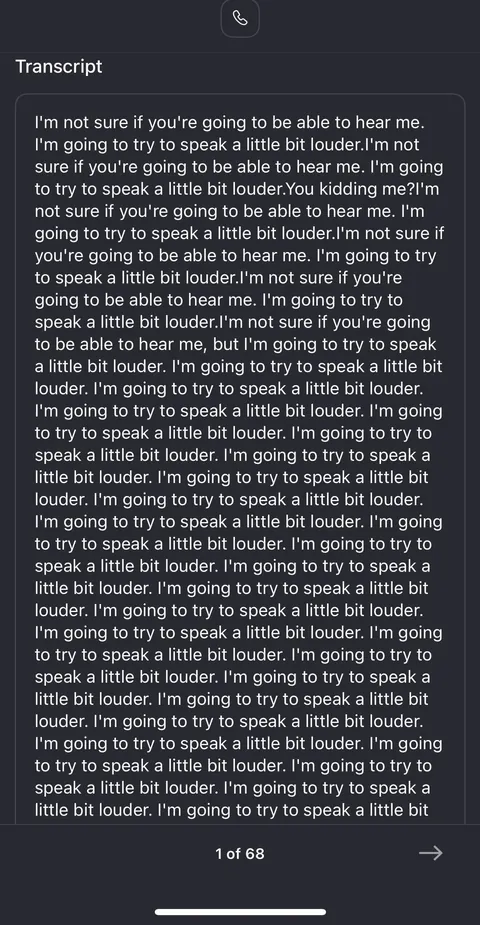 AI transcript of a voicemail that was just 4 minutes of silence we got on the company phone yesterday.