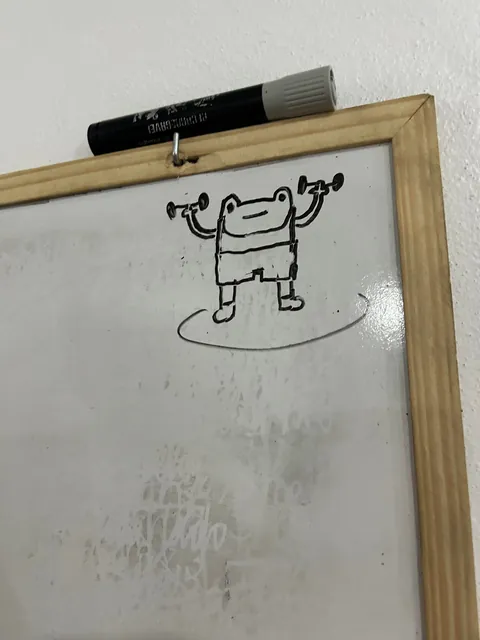 I drew this frog at my gym and ppl liked it so much I make a different one every week