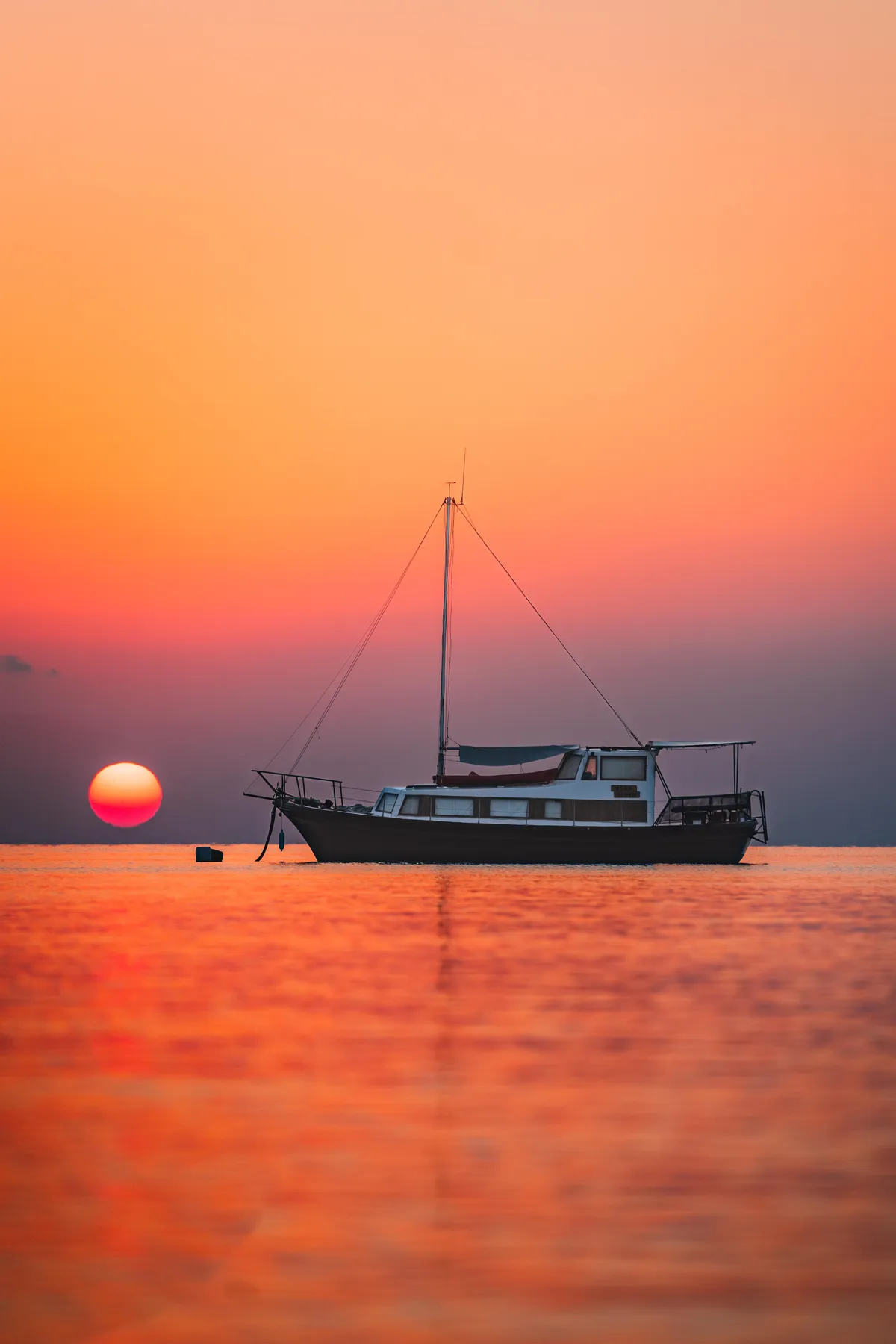 ITAP of a boat at sunrise 