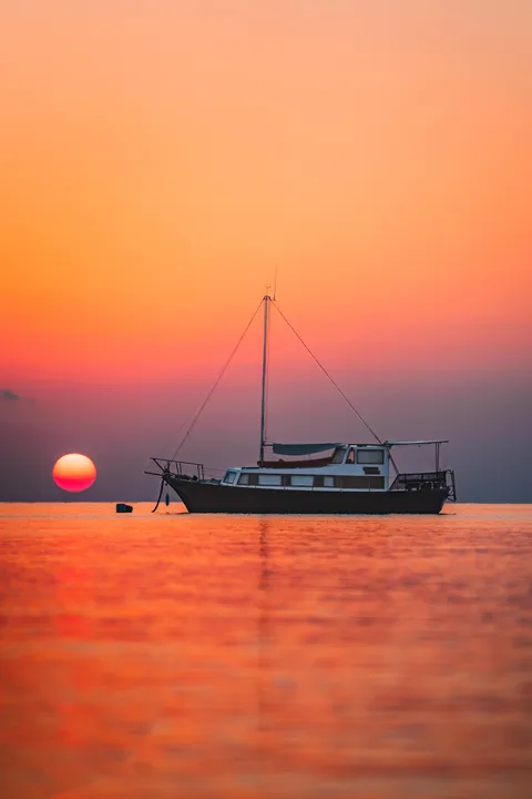 ITAP of a boat at sunrise 
