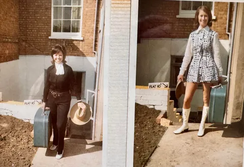My dear mother, who recently passed away at 85, seen here from modelling days in her 20s, with bonus pic with a friend, in 70s fashion