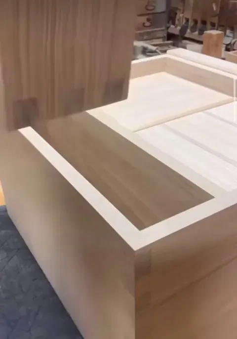 Close tolerance workmanship on this solid wood furniture