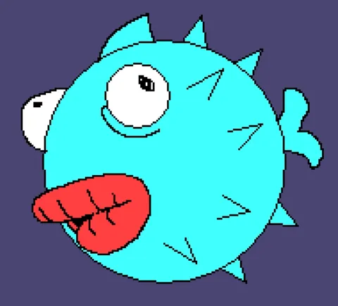 My Pufferfish - Before &amp; after cleanup.