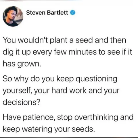 [Image] Stop overthinking and give your hard work time to grow.