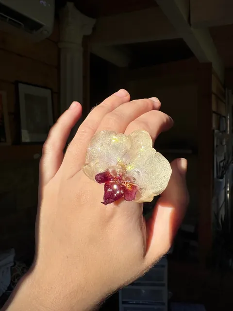 I grow flowers and turn them into jewelry for a living