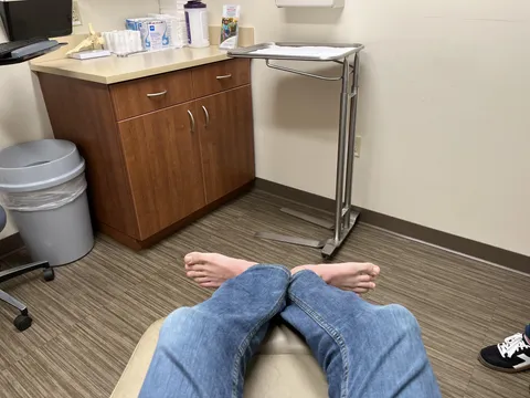 I’ve been waiting 45 minutes for my podiatrist appointment and the doctor still isn’t here.