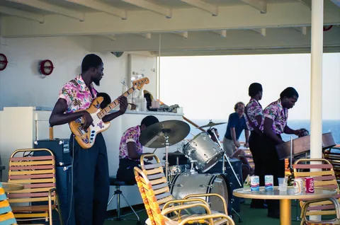My mom on a Caribbean cruise with a couple of friends in September, 1981. My mom is the one in the middle in the first photo.