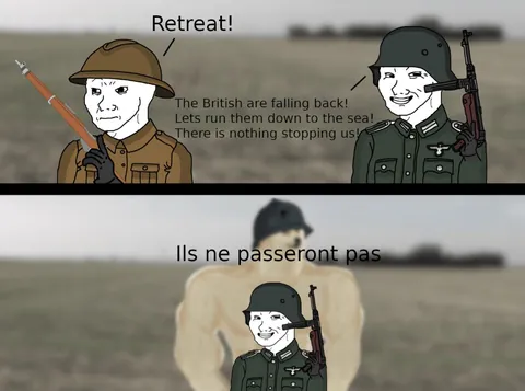 The French soldiers at Dunkirk held the perimeter sacrificing their lives for the Brits 🇫🇷🇬🇧