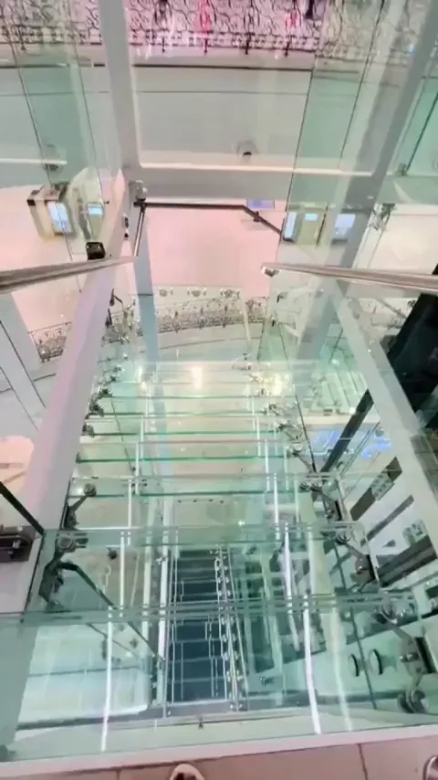 Glass staircase at Vendome Mall in Doha Qatar.