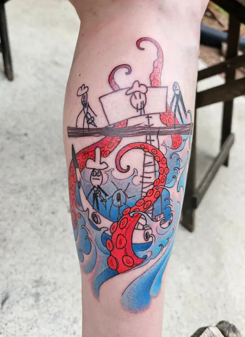 My kid's drawing - done by Zach Crisp at Golden Spiral Studios (Greensboro, NC)