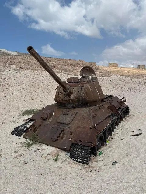 An Abandoned T-34 Tank On The Yemeni Island Of Socotra.