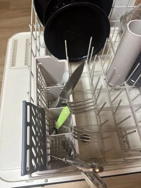 How my wife puts sharp knives in the dishwasher, but butter knives the other way…