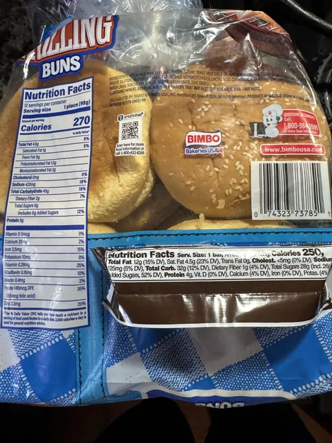 One of these burger buns is more calories than a regular sized Snickers bar.