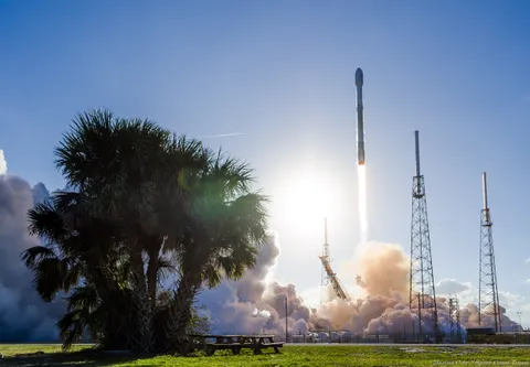 I set up a sound-triggered camera roughly 900 feet away from the launch pad during this week's Falcon 9 rocket launch. (Marcus Cote/Space Coast Times)