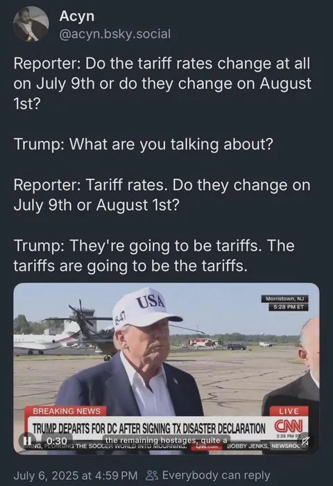 The tariffs are going to be the tariffs