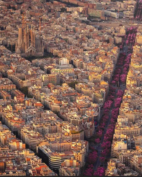 City layout of Barcelona, Spain