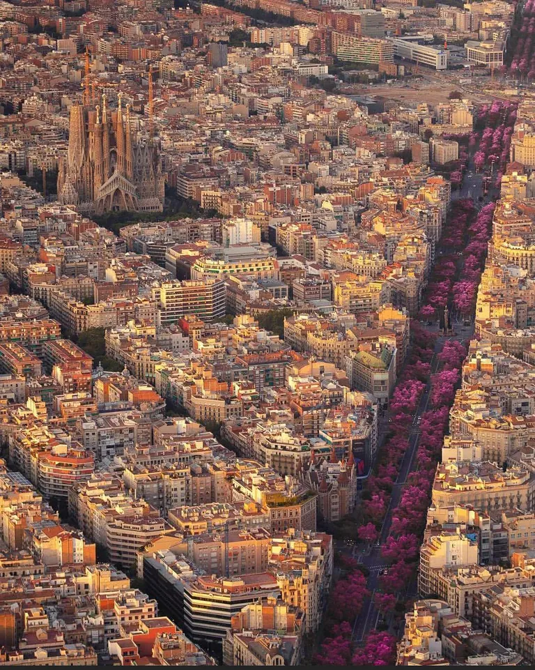 City layout of Barcelona, Spain