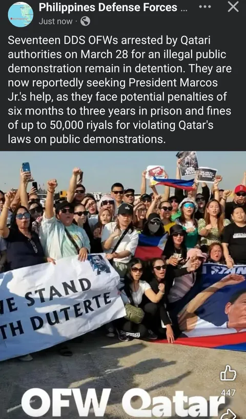 17 OFW DDS in Qatar ay inaresto