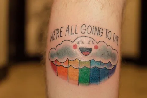 We're all going to die by Trevor Aarsvold at Timeless Tattoo in Minneapolis, MN