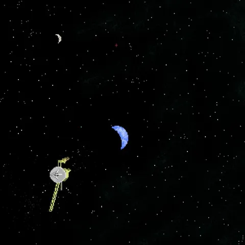 Voyager 1 iconic shot of earth and moon. pixelart by me
