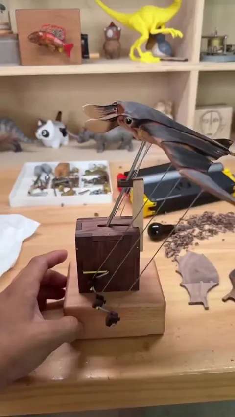 Manta Ray Wooden Automata