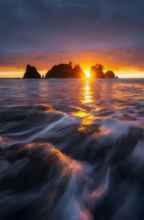 Spectacular sunset along the Washington Coast [OC][1175x1800]