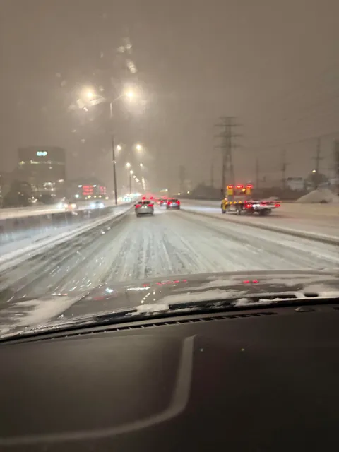 My sister keeps sending me photos of her driving on the freeway during a snowstorm..