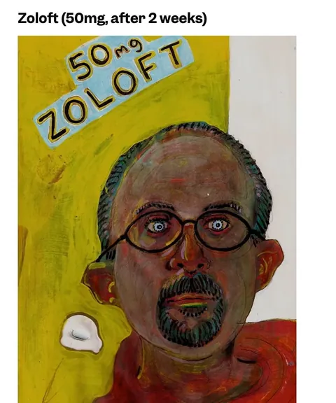 Bryan Lewis Saunders has been documenting his experiences with different drugs and intoxicants in the form of expressive self-portraits