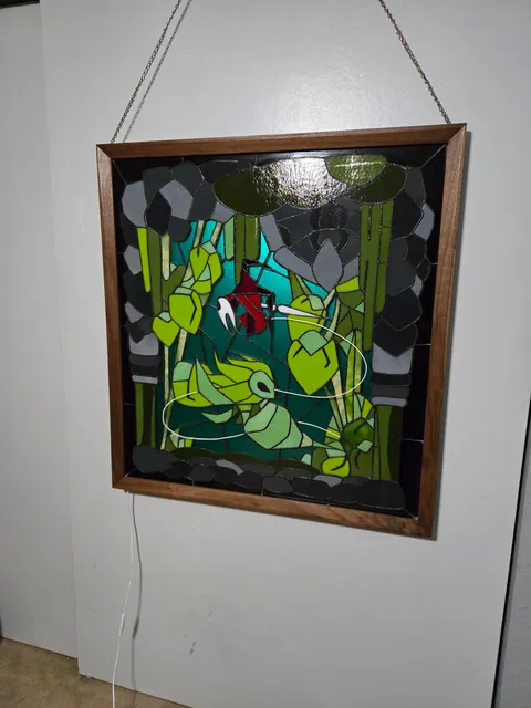 Silksong stained glass project is finally done after well over 80 hours of work