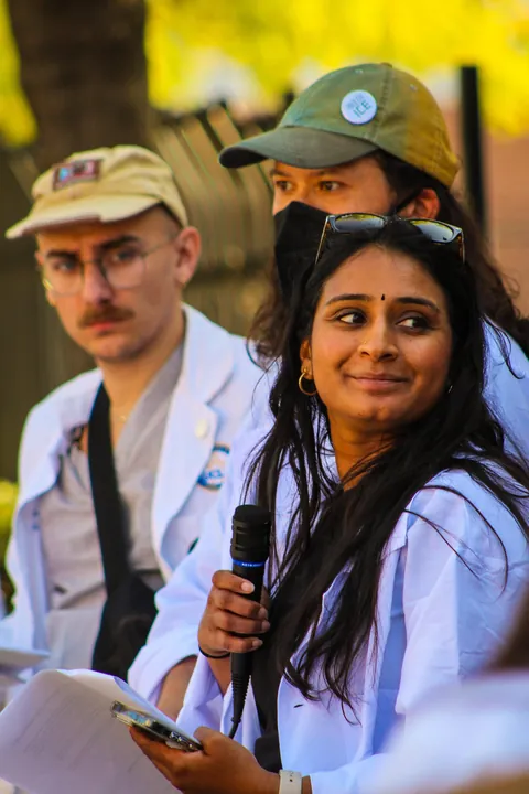 Healthcare workers marched through Los Angeles today to protest ICE mistreatment of detainees [OC]