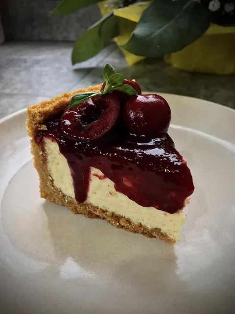 Sweet cherry labneh cheesecake