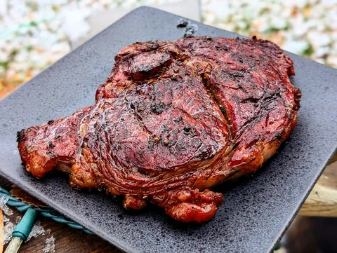 Canadian Thanksgiving ribeye I smoked and grilled last week