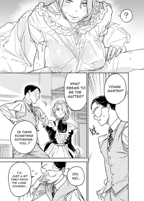 Maid offers to help her young Master!