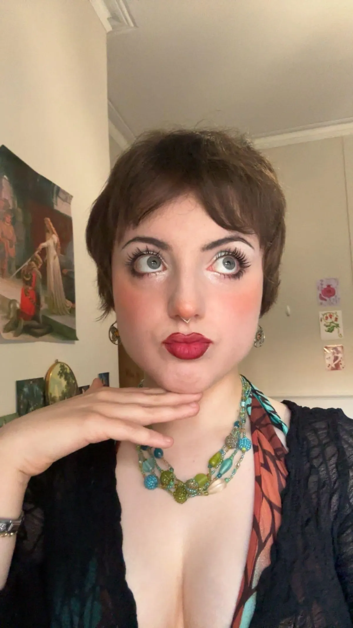 Blue shadow and orange blush !🧡🩵